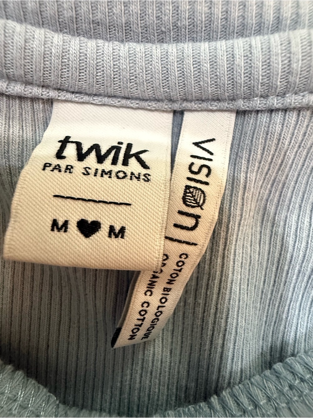 Twik by Simons Light Blue Ribbed Ruched Drawstring T-Shirt Mini Dress - Picture 3 of 4